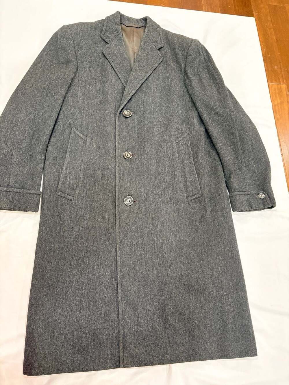 Burton Wool Showerproof Overcoat Size 34 Grey Tailored